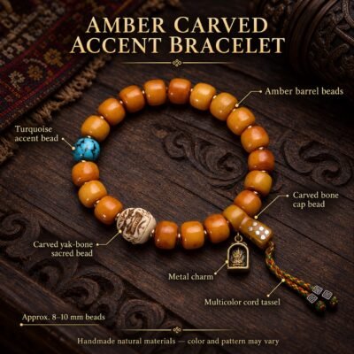 amber-carved-accent-prayer-bracelet-07-components-style-3 Golden Ember Carved Accent Prayer Bracelet