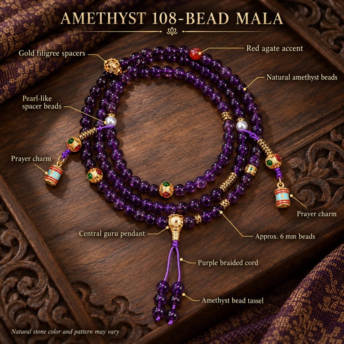 Amethyst 108-Bead Mala