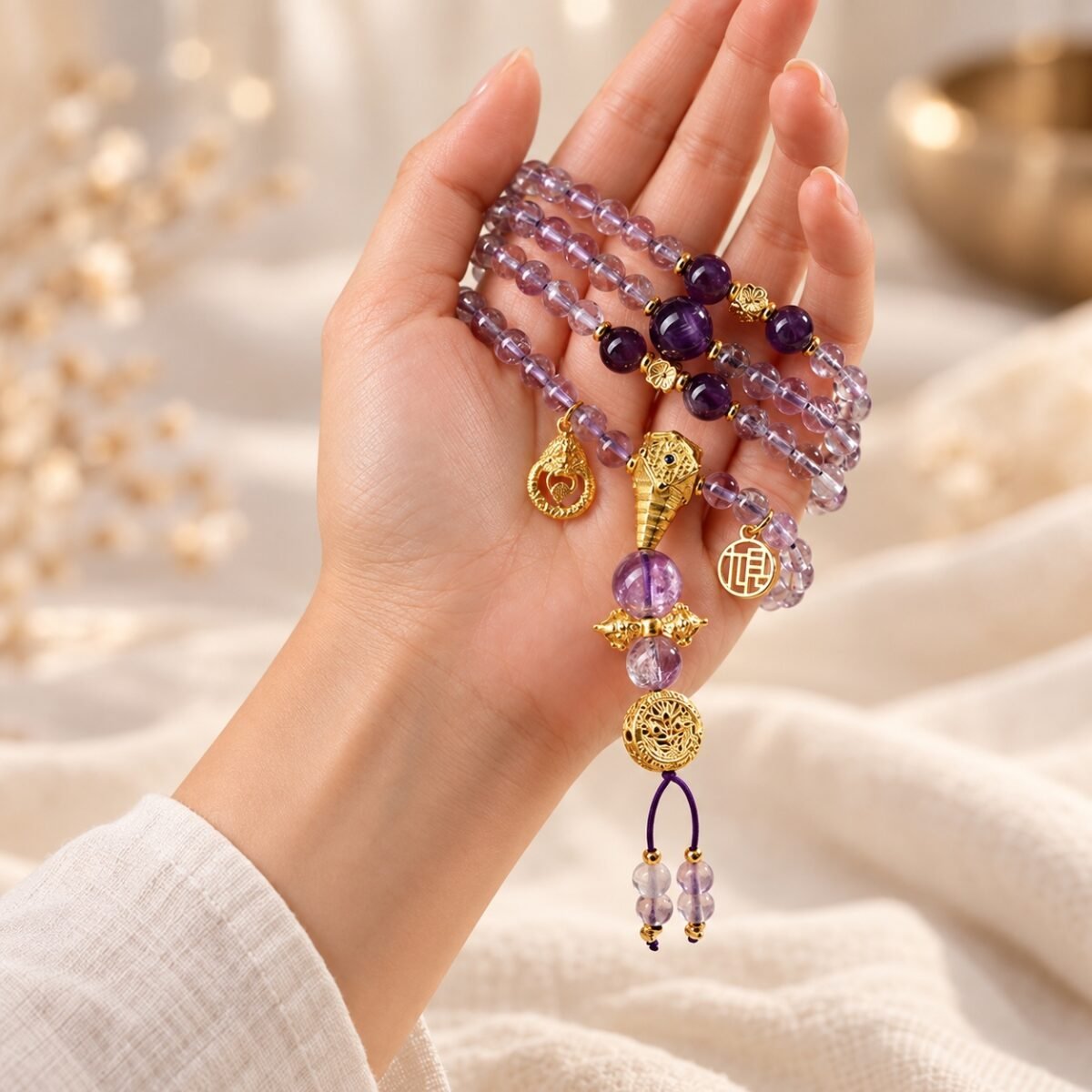amethyst-clear-quartz-multi-wrap-mala-06-wearing-hand Amethyst & Clear Quartz Multi-Wrap Mala