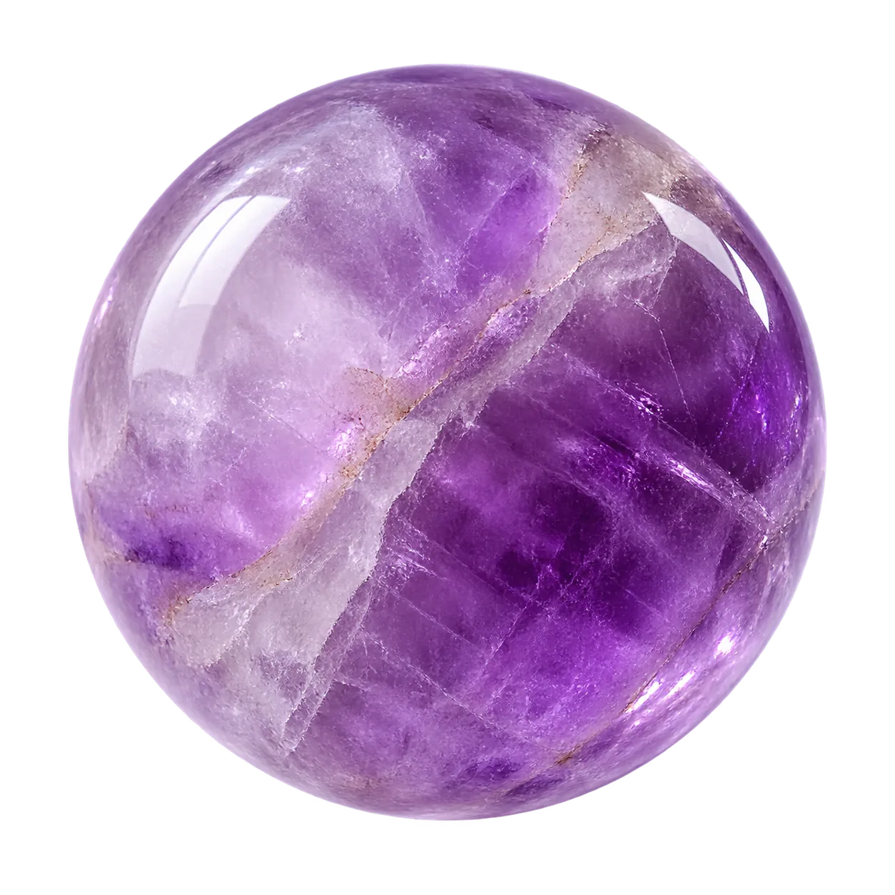 Transparent Amethyst crystal bead for Aquarius