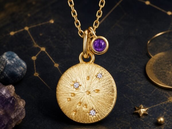 Aquarius Gold Constellation Medallion Necklace