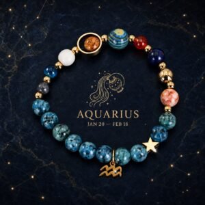 Blue Horizon Zodiac Stone Bracelet - Aquarius