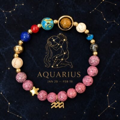 Aquarius Rose Zodiac Totem Bracelet