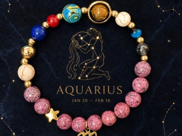 Aquarius Rose Zodiac Totem Bracelet