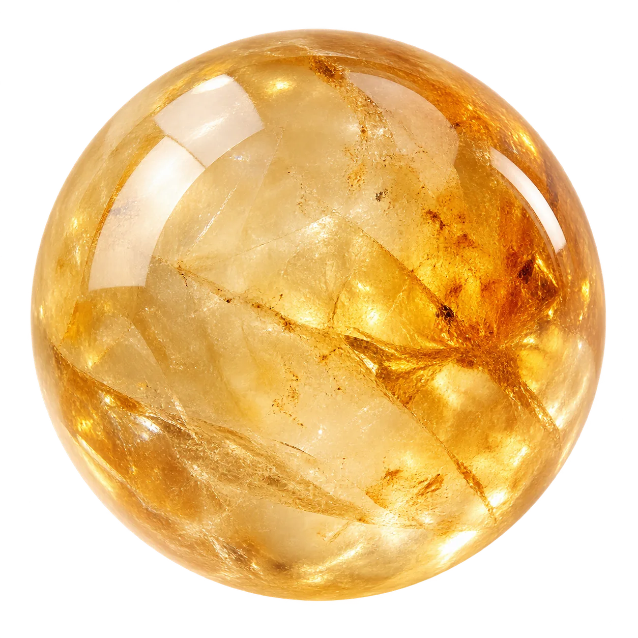 Transparent Citrine crystal bead for Aries