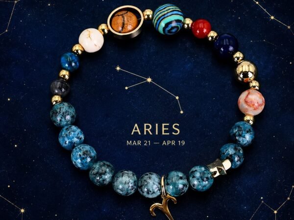 Aries Blue Horizon Zodiac Stone Bracelet