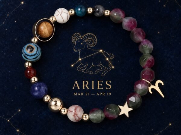 Aries Vitality Zodiac Faceted Crystal Bracelet