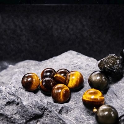 Awakened Lion Tiger Eye & Obsidian Protection Bracelet