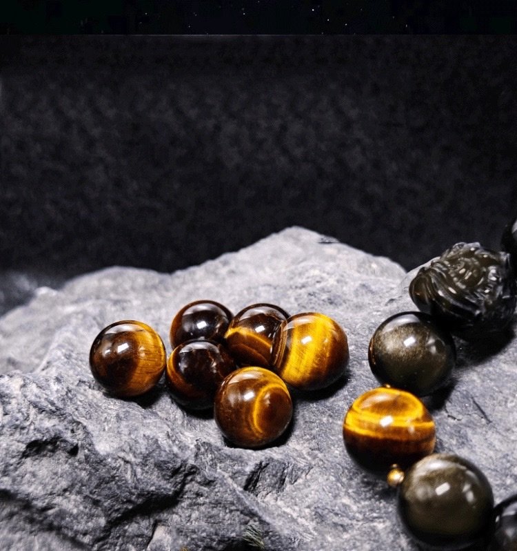 Awakened Lion Tiger Eye & Obsidian Protection Bracelet