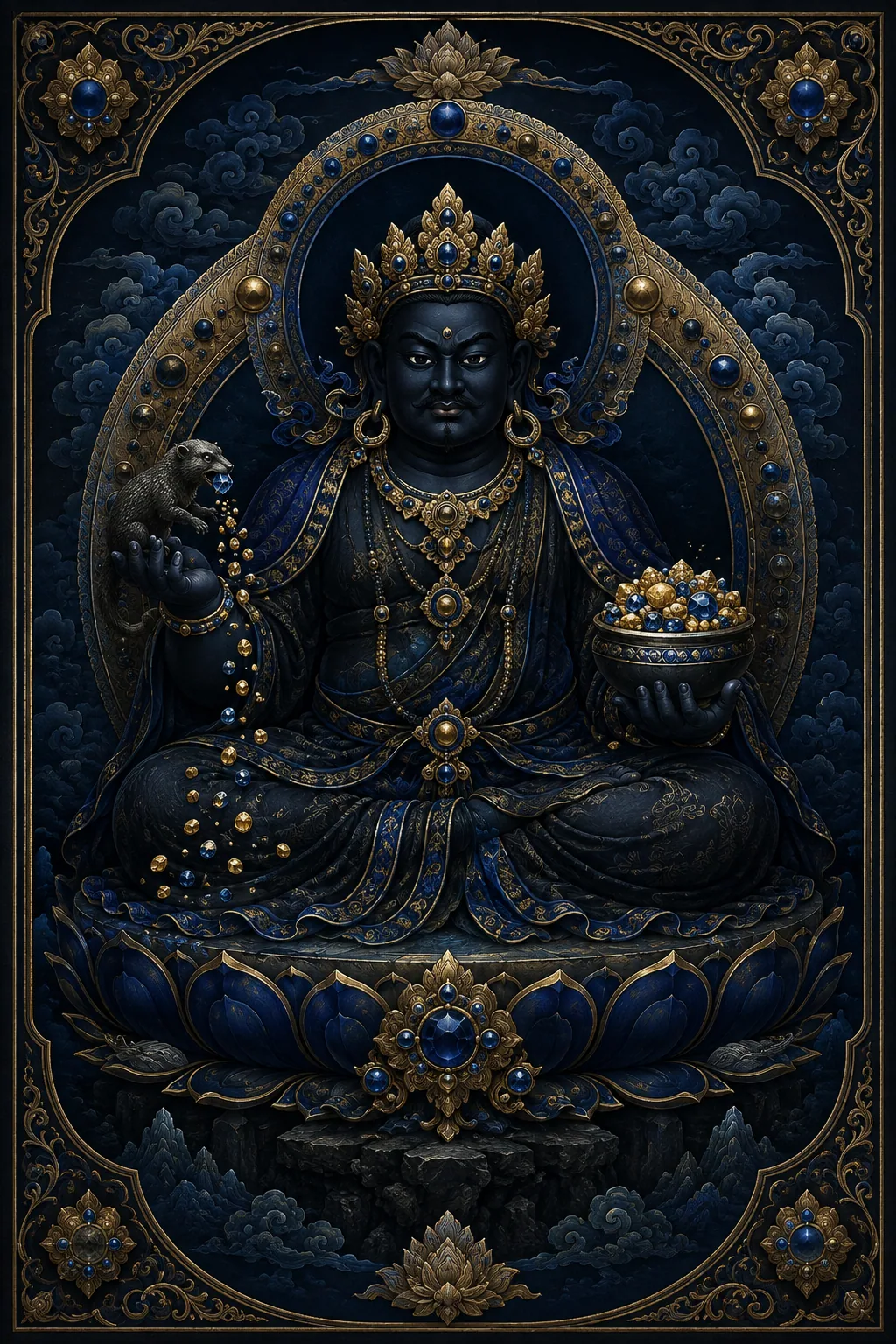 Black Jambhala editorial motif card