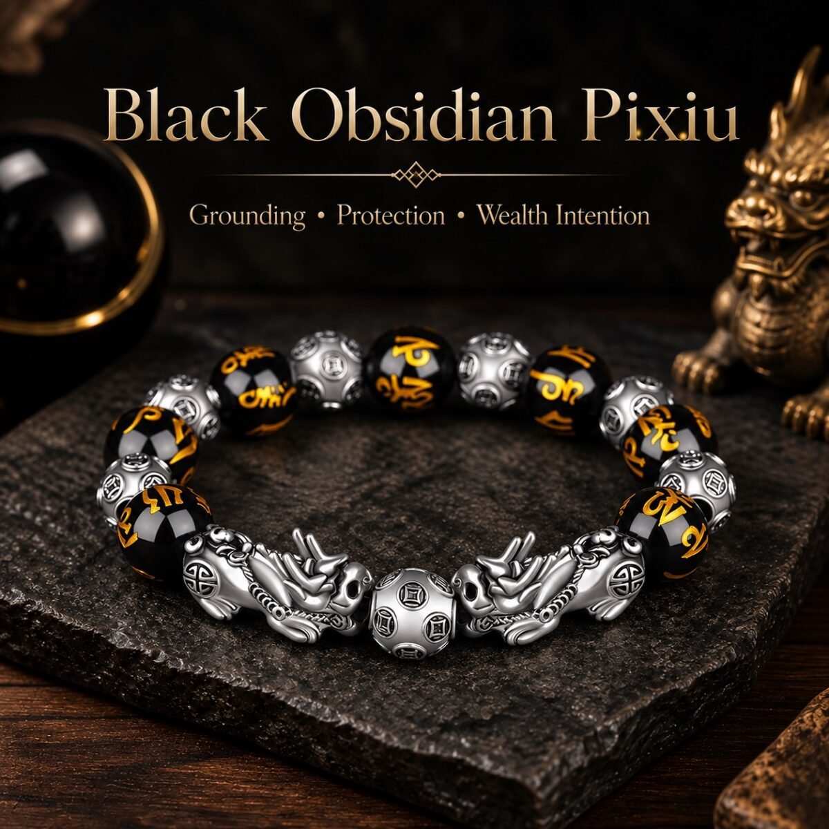 black-obsidian-silver-pixiu-wealth-bracelet-04-factory-main Prosperity Guardian Obsidian Pixiu Bracelet