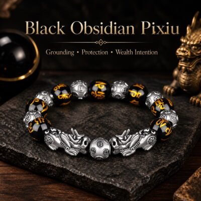 black-obsidian-silver-pixiu-wealth-bracelet-04-factory-main Prosperity Guardian Obsidian Pixiu Bracelet