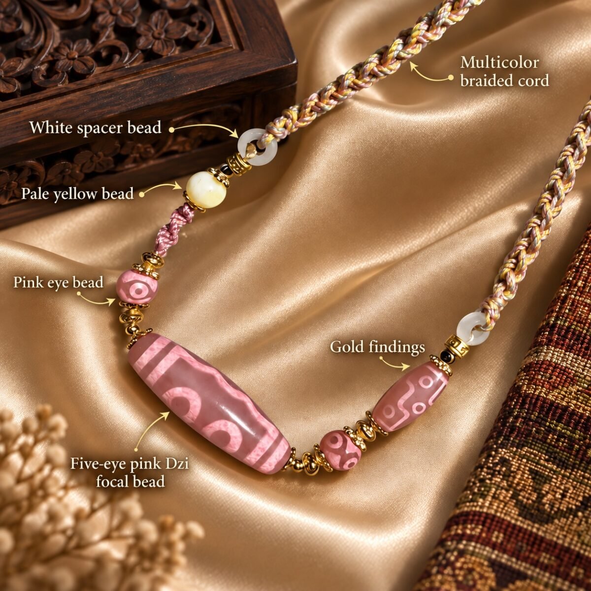 Blush Dzi Motif Necklace