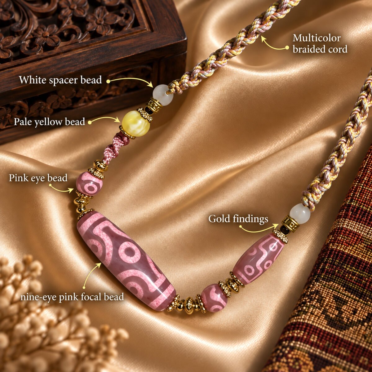 Blush Dzi Motif Necklace