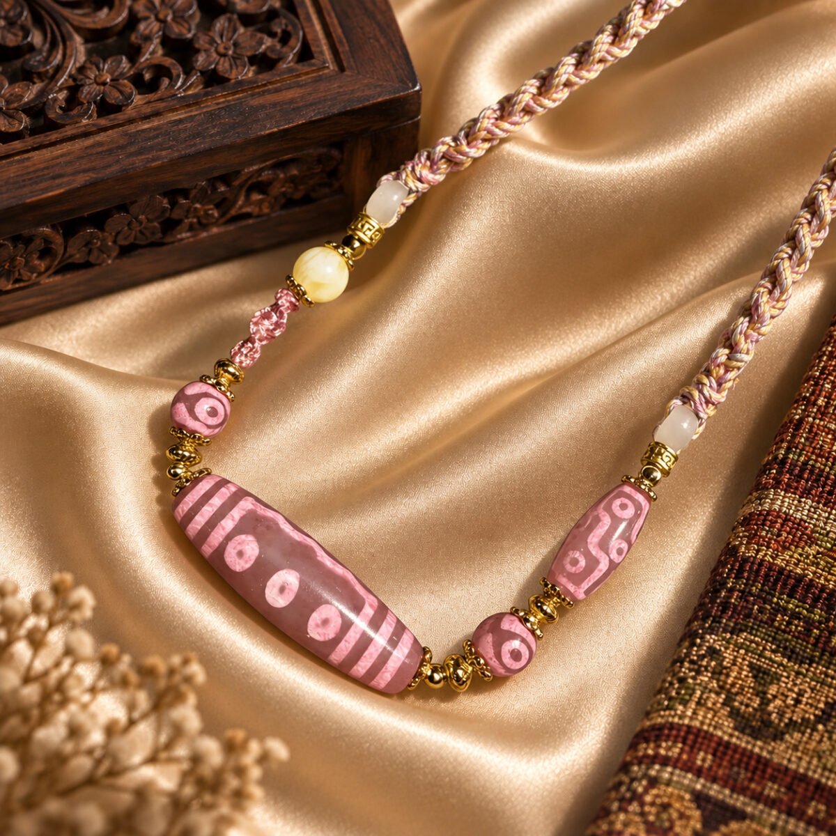 Blush Dzi Motif Necklace