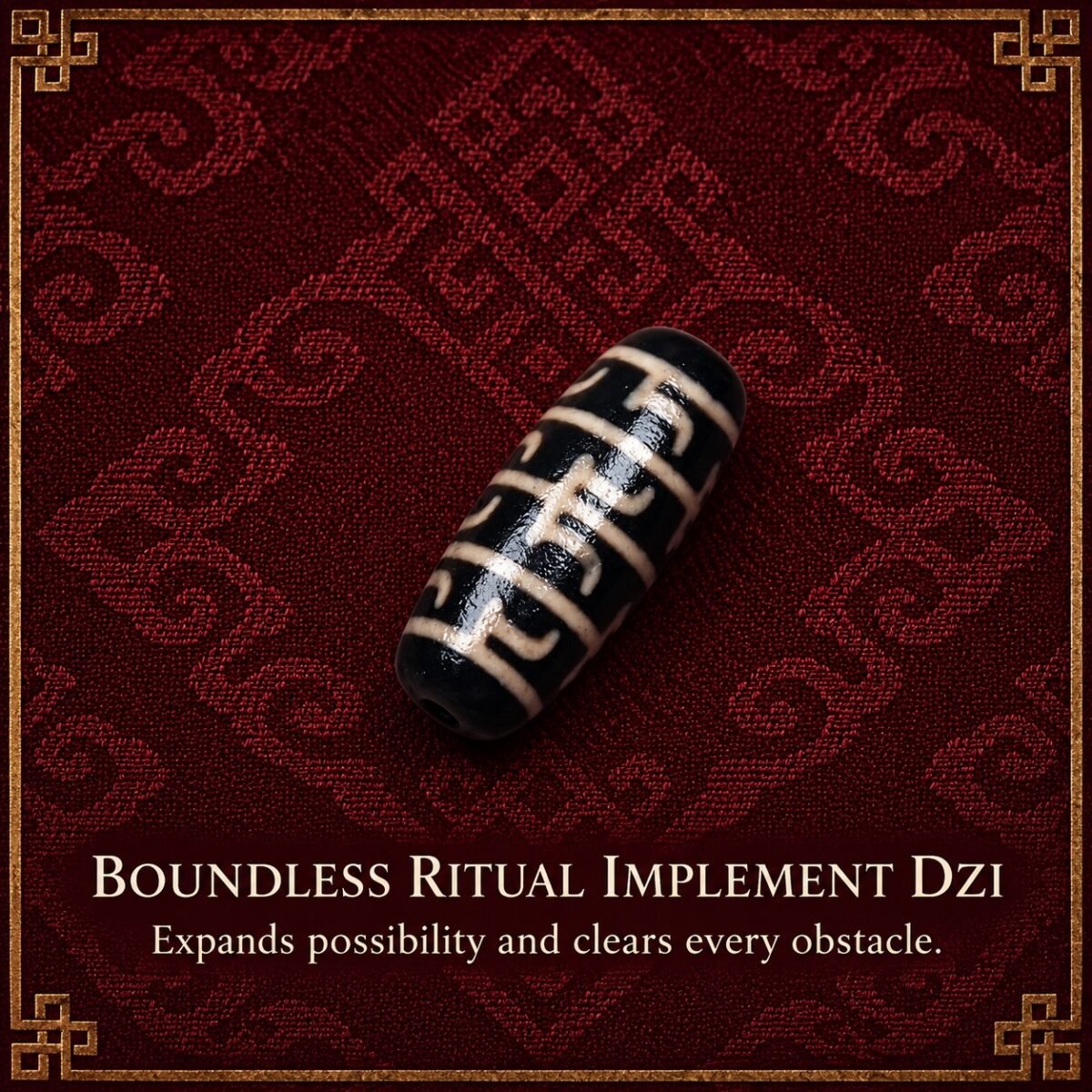 boundless-ritual-implement-dzi-v2 Tibetan Dzi Bead for DIY Mala — 20 Sacred Motifs