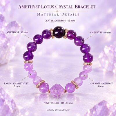 Amethyst Nine-Tailed Fox Crystal Bracelet