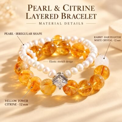 Pearl & Citrine Layered Bracelet