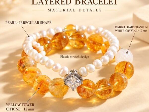 c834076-pearl-citrine-layered-bracelet-05-material-details Pearl & Citrine Layered Bracelet