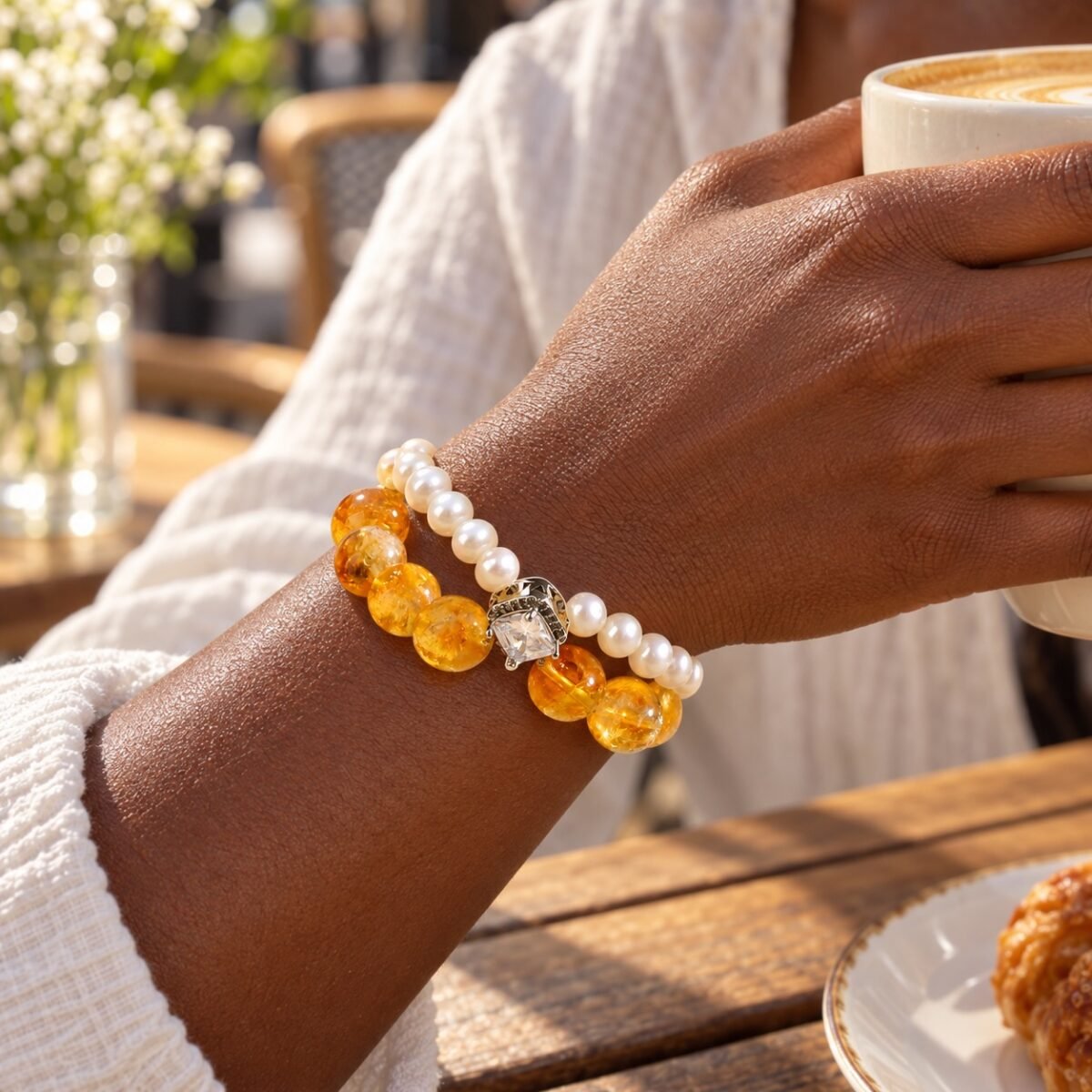 Pearl & Citrine Layered Bracelet