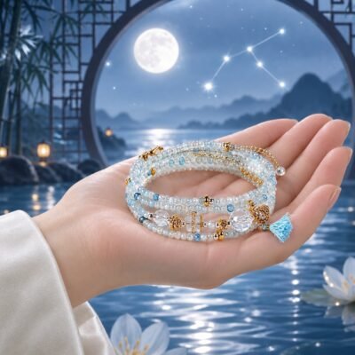 cancer-zodiac-crystal-energy-wrap-bracelet-02-worn-light-v2 Elemental Zodiac Crystal Wrap Bracelets