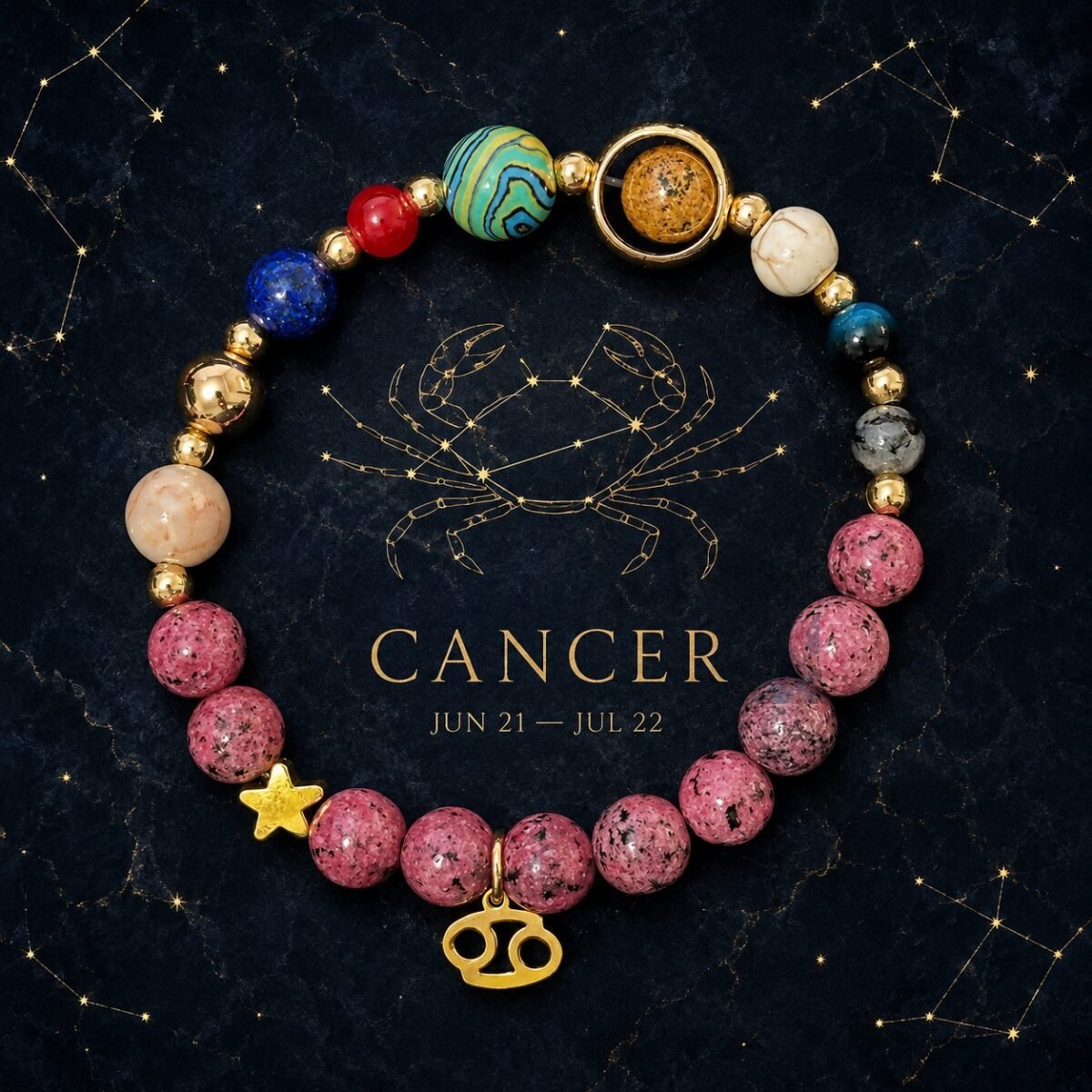 Cancer Rose Zodiac Totem Bracelet