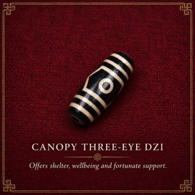 canopy-three-eye-dzi-v2 Tibetan Dzi Bead for DIY Mala — 20 Sacred Motifs