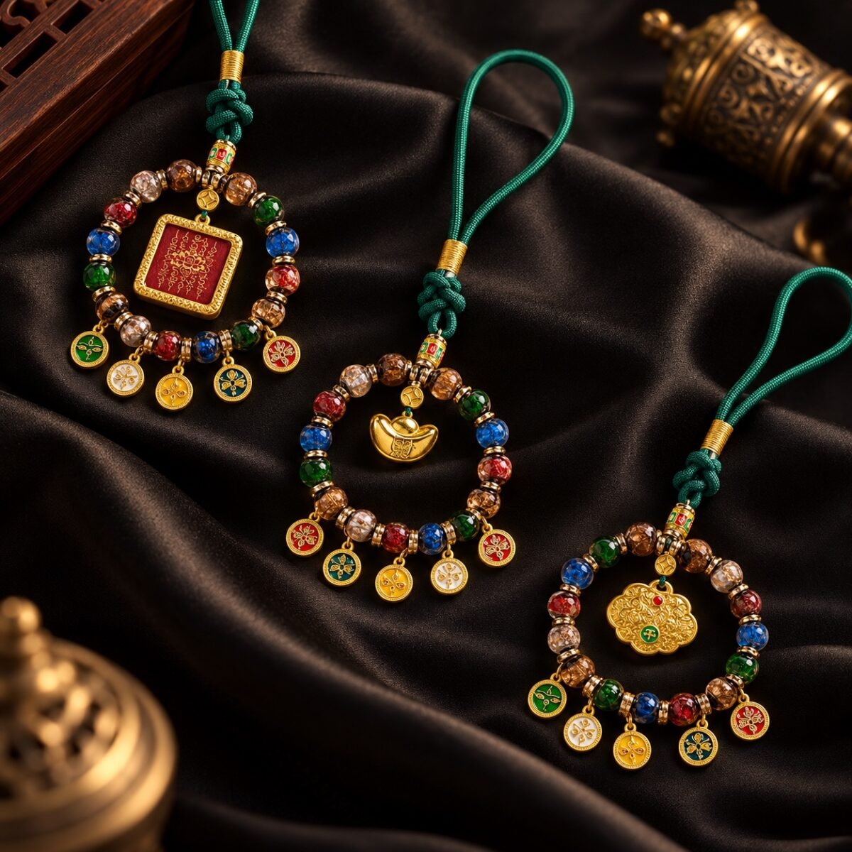 car-charm-collection-silk-curve Tibetan Wealth Guardian Car Charm
