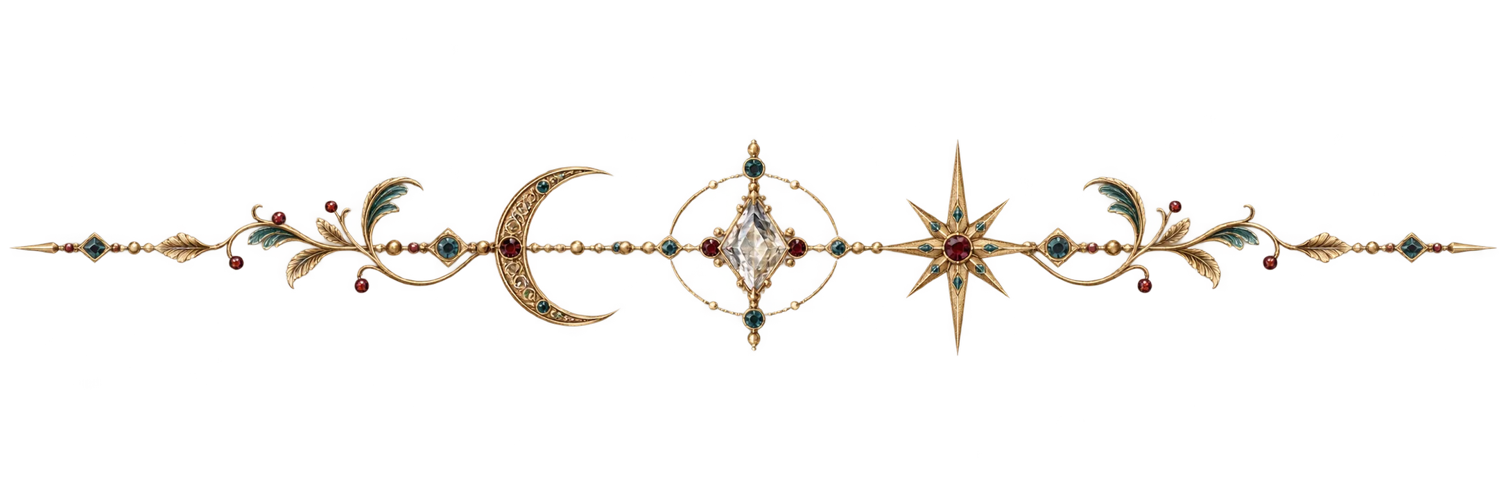 Decorative crystal, moon and star divider