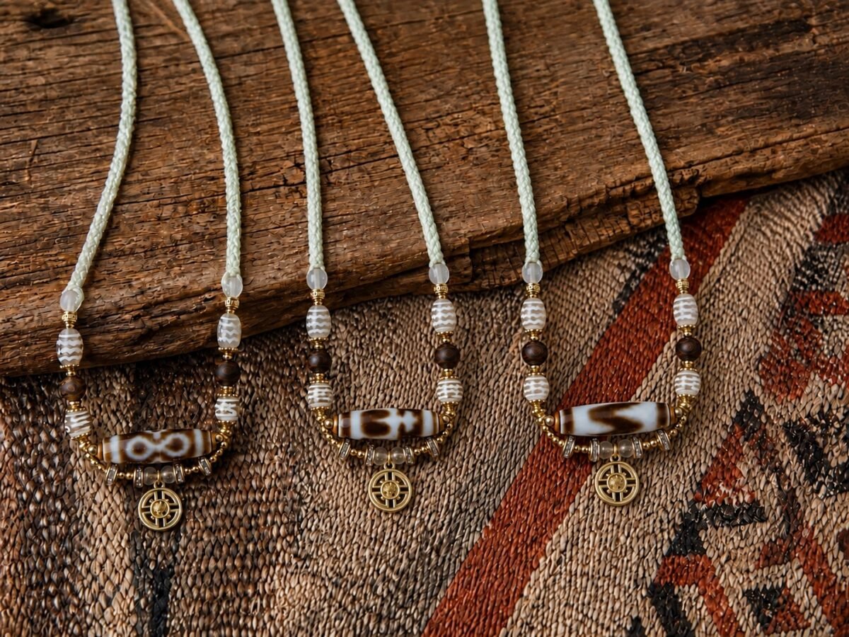 Classic Dzi & Charm Necklace
