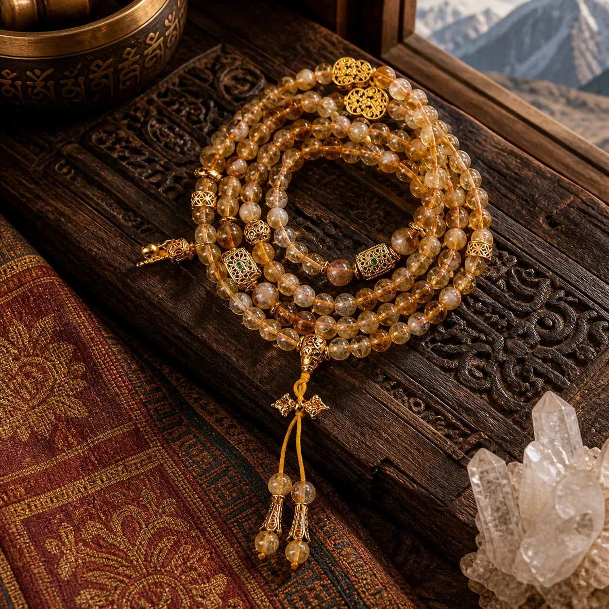 Citrine 108-Bead Prayer Mala
