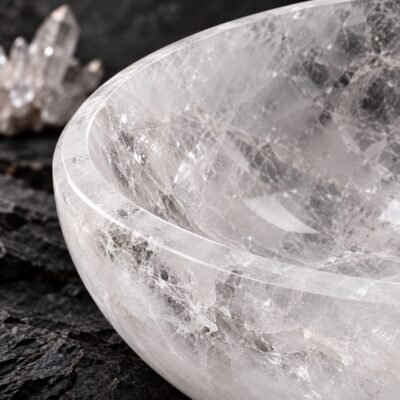 Natural Rose Quartz & Clear Quartz Crystal Cleansing Bowl Collection