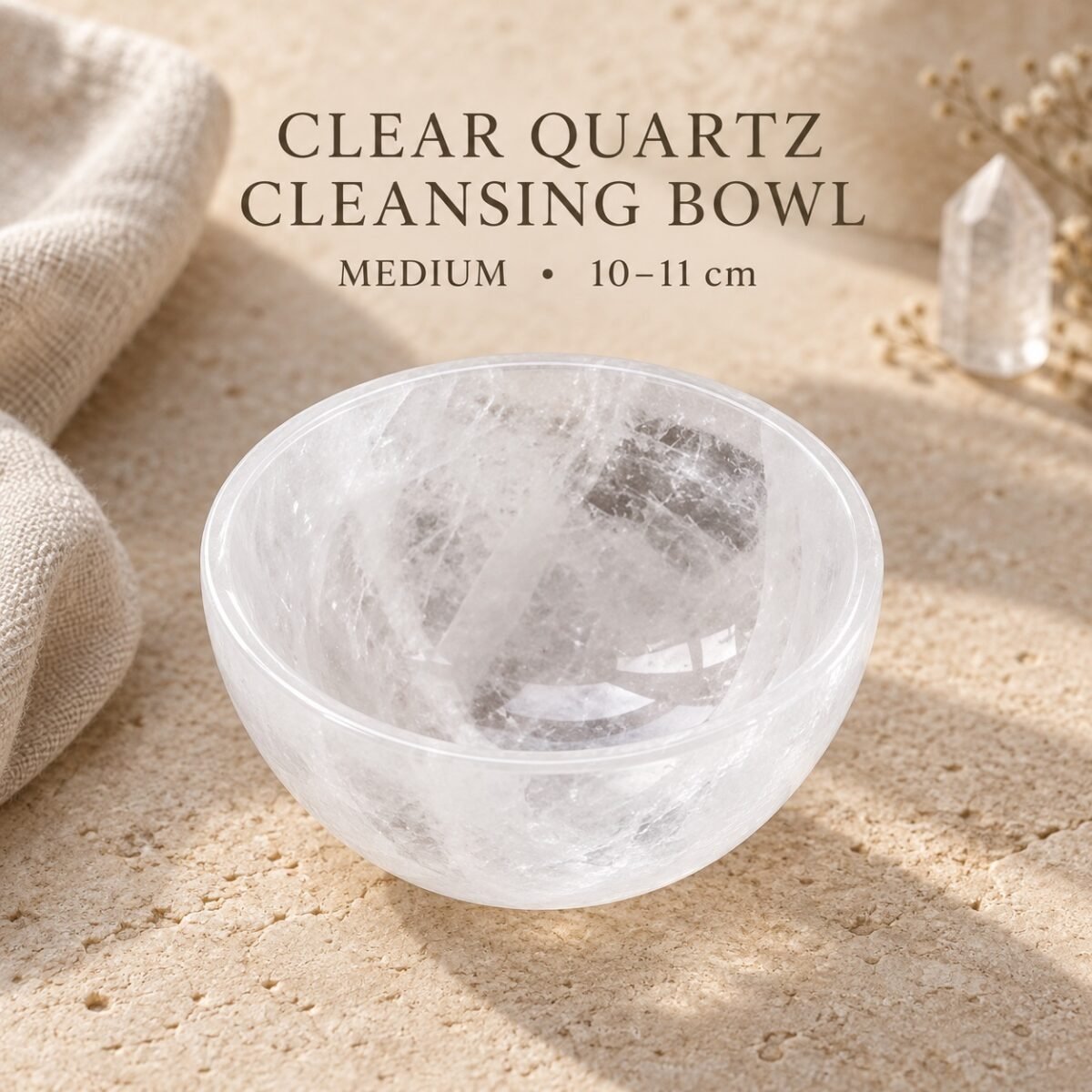Natural Rose Quartz & Clear Quartz Crystal Cleansing Bowl Collection