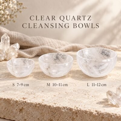 Natural Rose Quartz & Clear Quartz Crystal Cleansing Bowl Collection