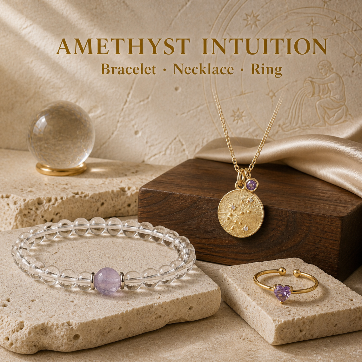 custom-zodiac-jewelry-trio-01-amethyst-intuition Custom Zodiac Jewelry Trio — Bracelet, Necklace & Ring Set
