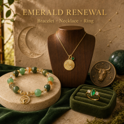 custom-zodiac-jewelry-trio-03-emerald-renewal Custom Zodiac Jewelry Trio — Bracelet, Necklace & Ring Set