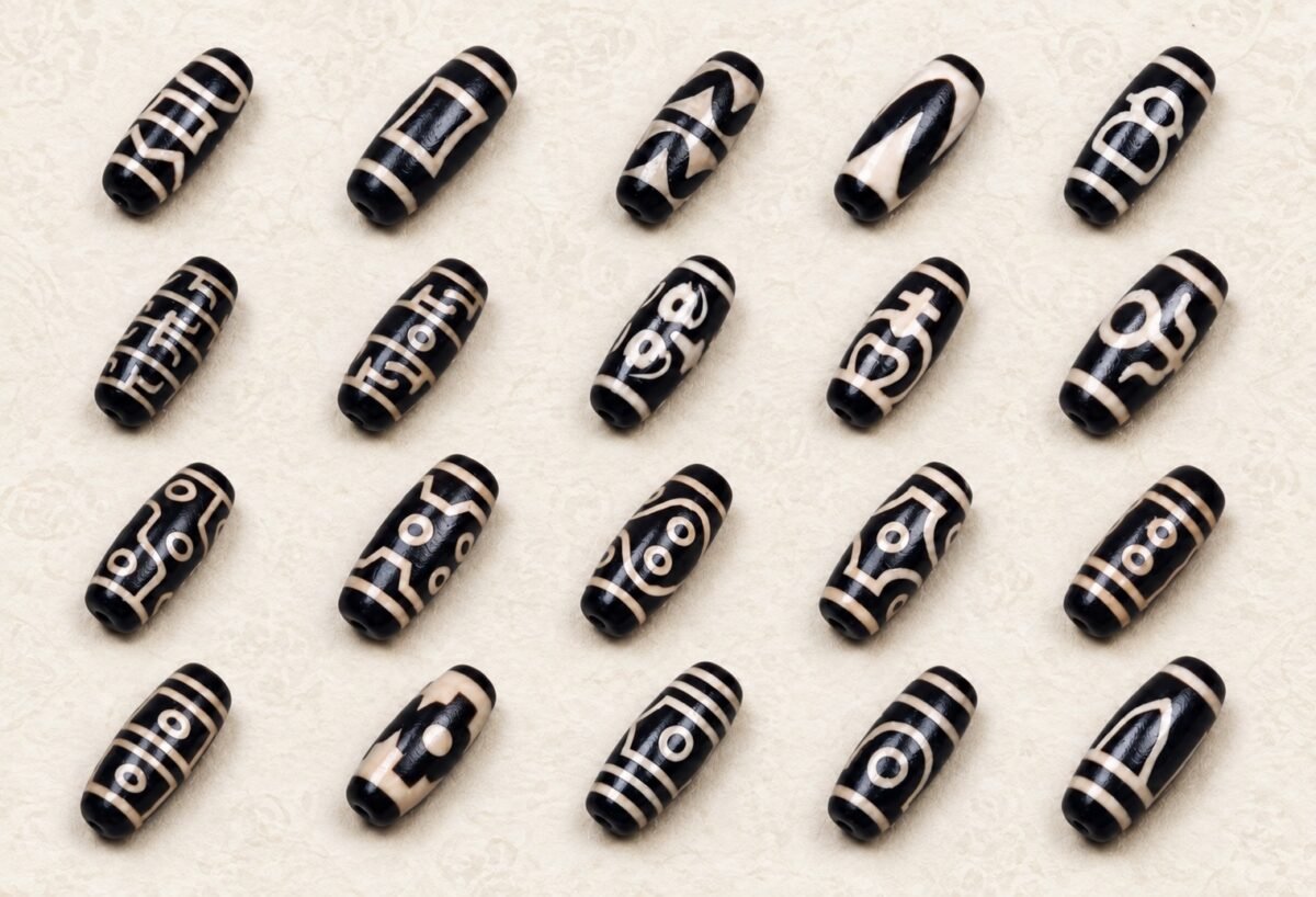 dzi-collection-all-styles-v2 Tibetan Dzi Bead for DIY Mala — 20 Sacred Motifs