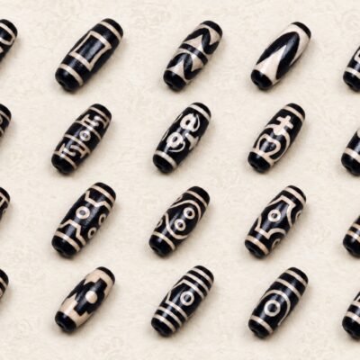 dzi-collection-all-styles-v2 Tibetan Dzi Bead for DIY Mala — 20 Sacred Motifs