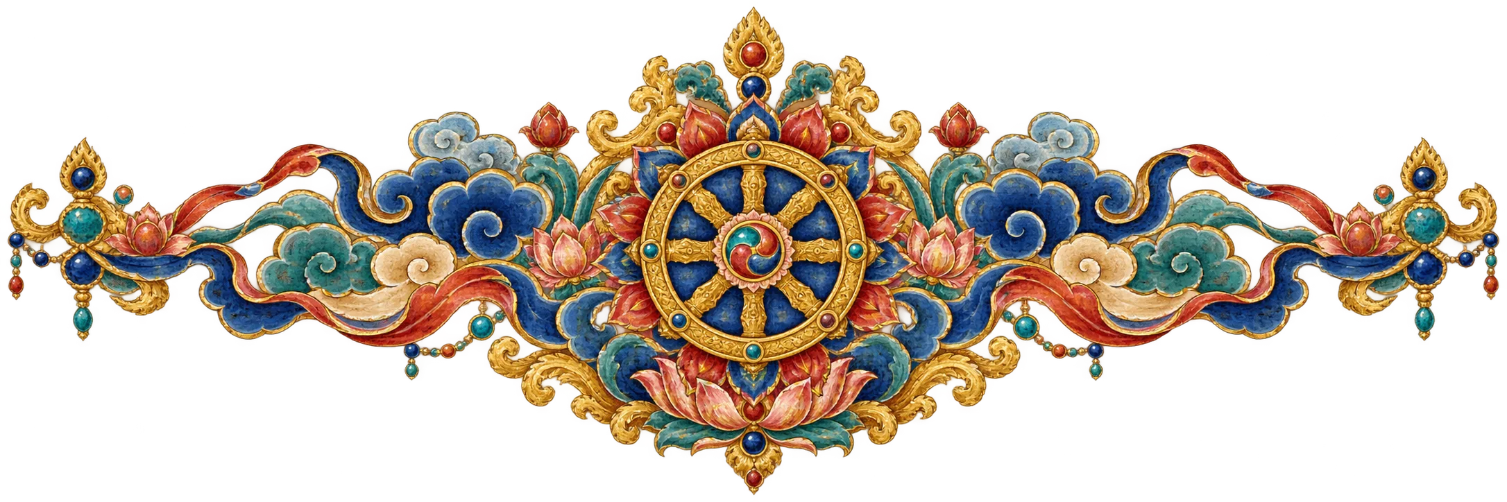 eight symbols dharma divider ornament