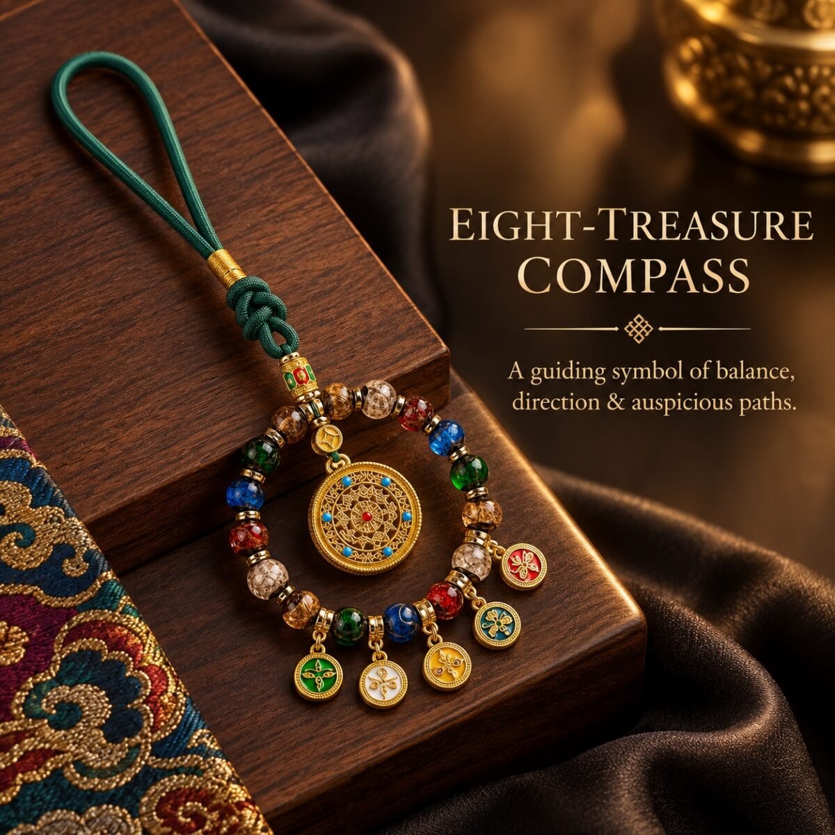 eight-treasure-compass-premium Tibetan Wealth Guardian Car Charm