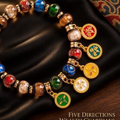 five-directions-wealth-guardians-detail Tibetan Wealth Guardian Car Charm