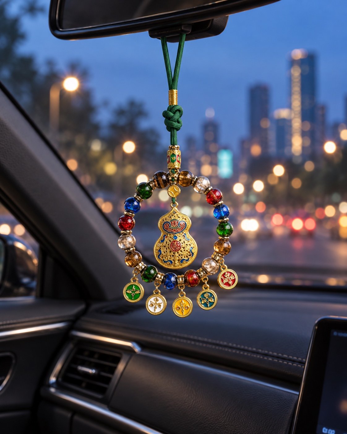 fortune-gourd-car-interior Tibetan Wealth Guardian Car Charm