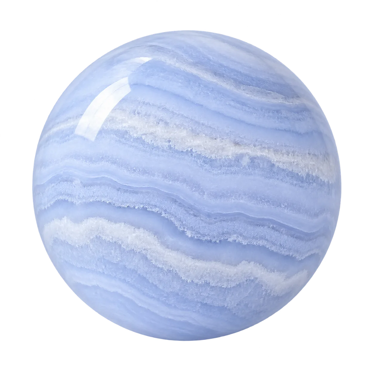Transparent Blue lace agate crystal bead for Gemini