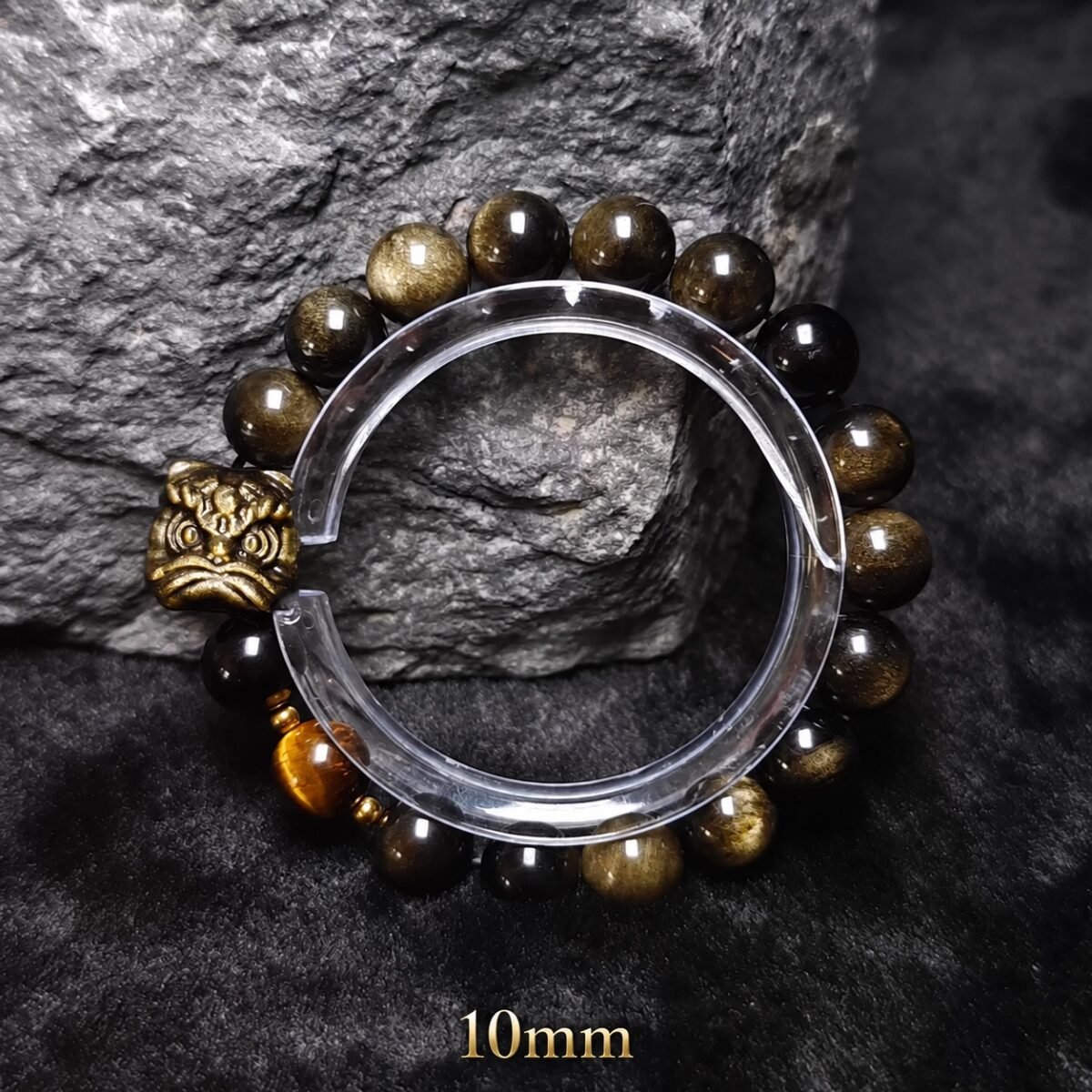 Awakened Lion Tiger Eye & Obsidian Protection Bracelet