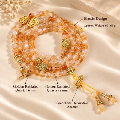Golden Citrine Crystal Mala