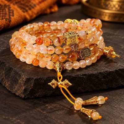 Golden Citrine Crystal Mala