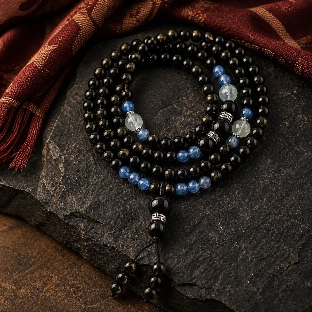 Golden Obsidian 108-Bead Mala