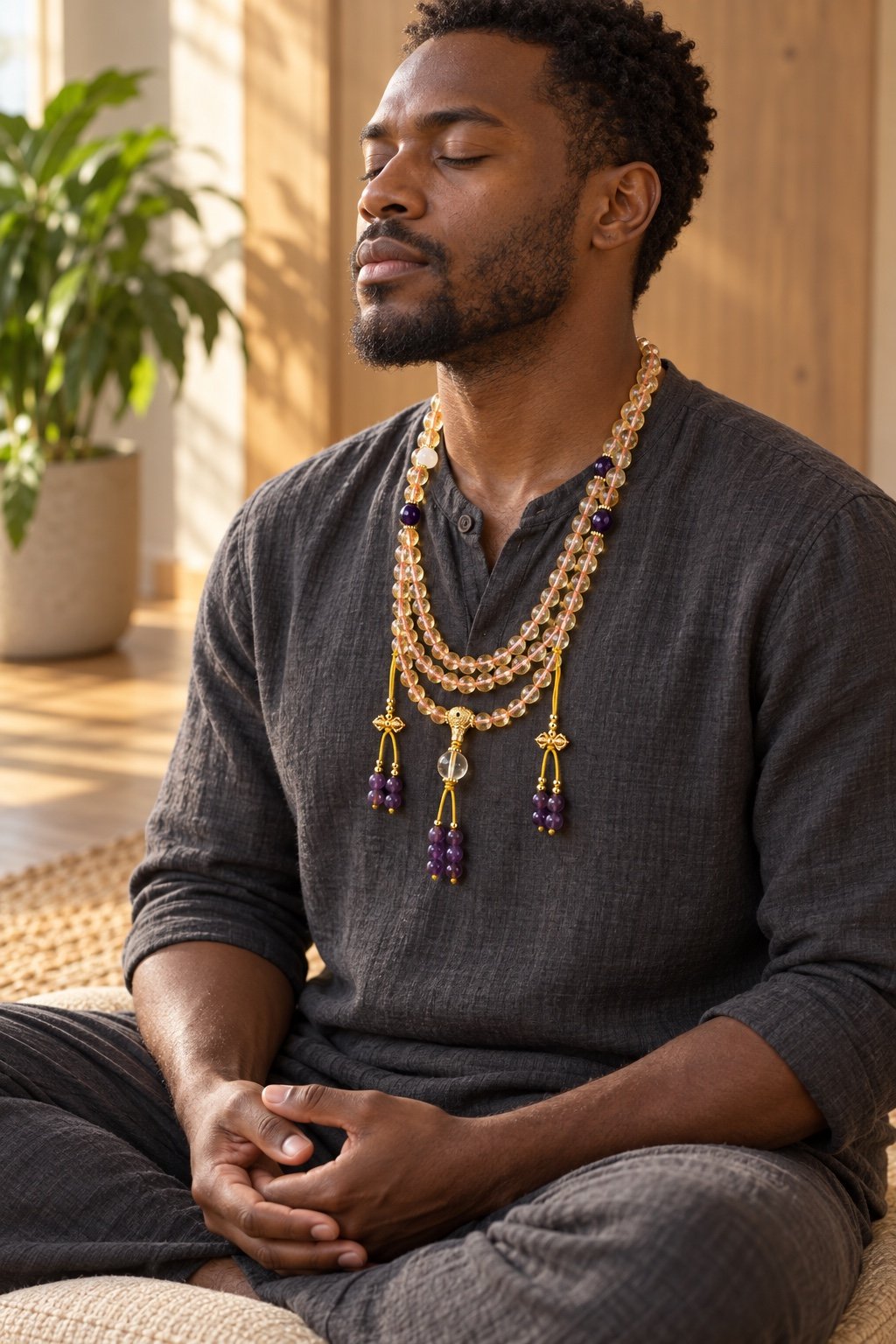 golden-quartz-amethyst-prayer-mala-wear-dark-meditation-v2 Golden Quartz & Amethyst 108-Bead Mala Bracelet & Necklace