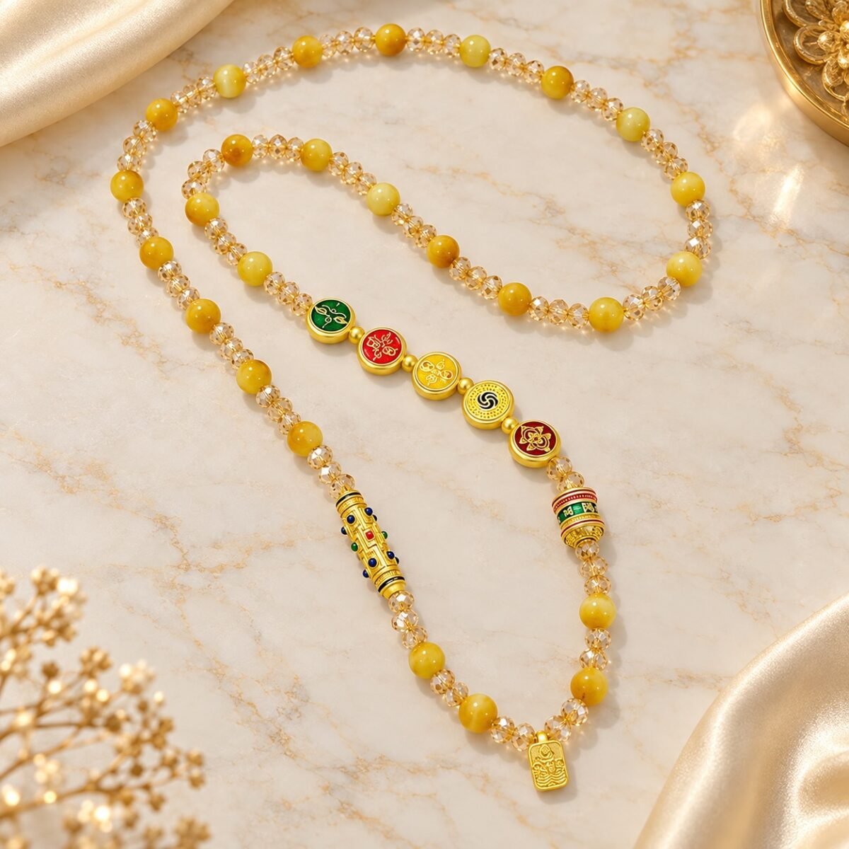 Golden Tiger Eye Wealth Charm Chain