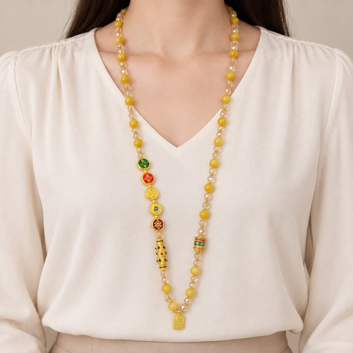 Golden Tiger Eye Wealth Charm Chain